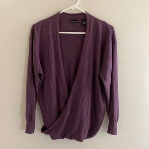 Cotton/cashmere wrap style sweater